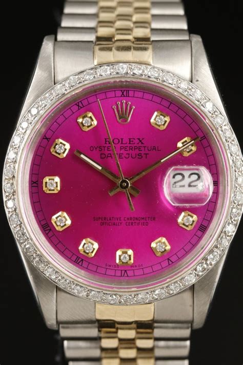 pink rolex japanese|Rolex pink face with diamonds.